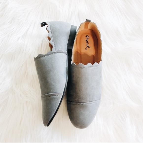 The Lee Scalloped Faux Suede Loafer in Slate - Picture 6 of 8